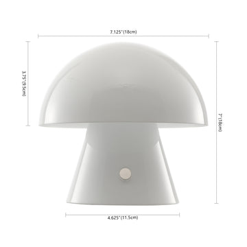 Porcini 7" Contemporary Bohemian Rechargeable/Cordless Iron Integrated LED Mushroom Table Lamp - JONATHAN Y